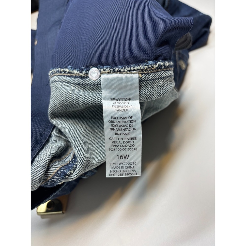 Democracy Jeans Plus 16W Blue Ab Solution Skyrise Barrel Leg New - Picture 6 of 11